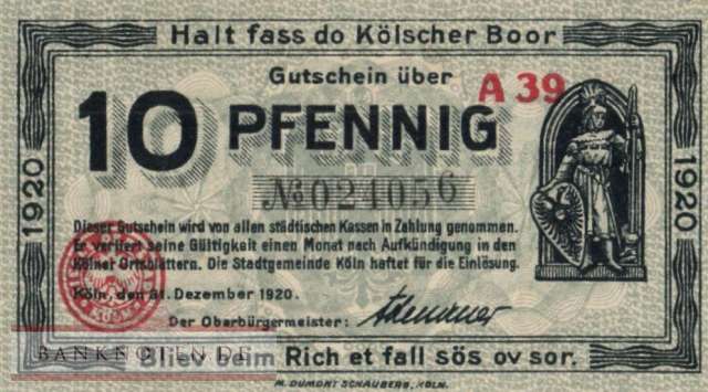 Köln - 10  Pfennig (#VAK030_15a_AU)