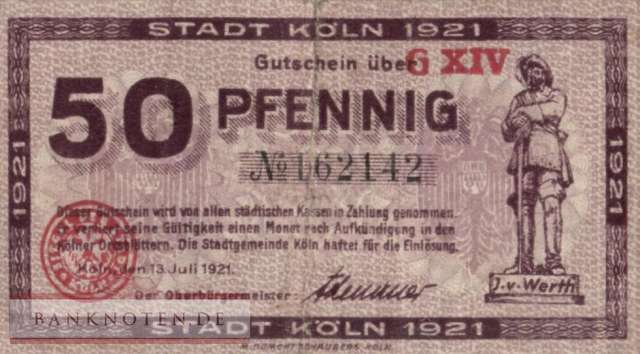 Köln - 50  Pfennig (#VAK030_17c_VF)