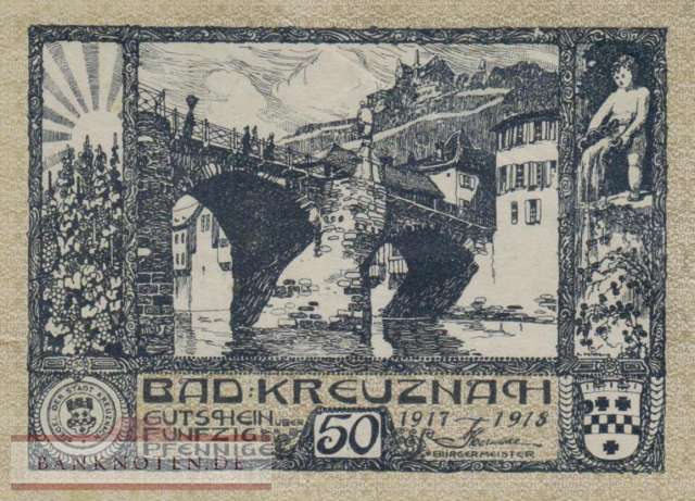 Kreuznach, Bad - 50  Pfennig (#VAK052_5b_VF)
