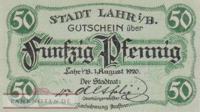 Lahr i. Br. - 50  Pfennig (#VAL006_10b_UNC)