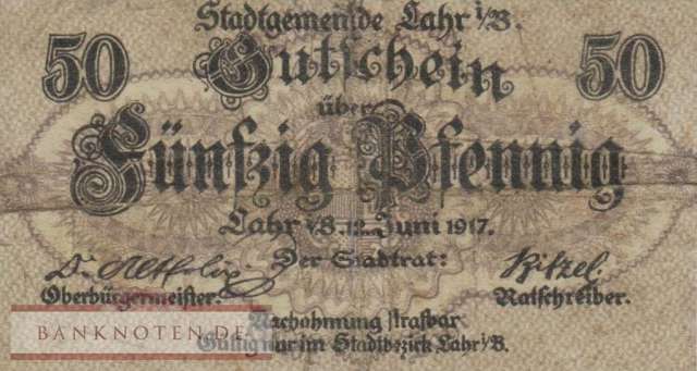 Lahr i. Br. - 50  Pfennig (#VAL006_6_VG)