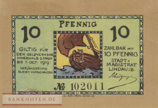 Lindau - 10  Pfennig (#VAL046_1b_UNC)