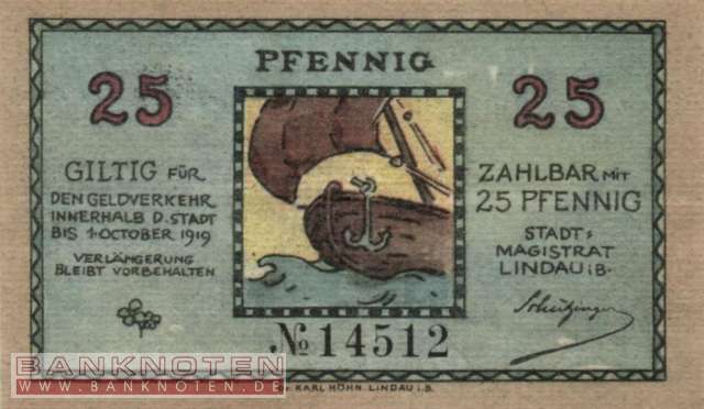Lindau - 25  Pfennig (#VAL046_4a_XF)
