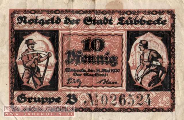 Lübbecke - 10  Pfennig (#VAL067_1b_VF)