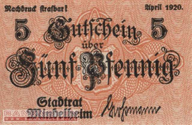 Mindelheim - 5  Pfennig (#VAM040_6a_UNC)