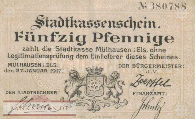 Mühlhausen im Elsass - 50  Pfennig (#VAM051_1_XF)