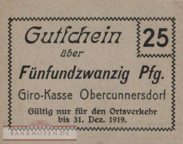 Obercunnersdorf - 25  Pfennig (#VAO002_1h_AU)