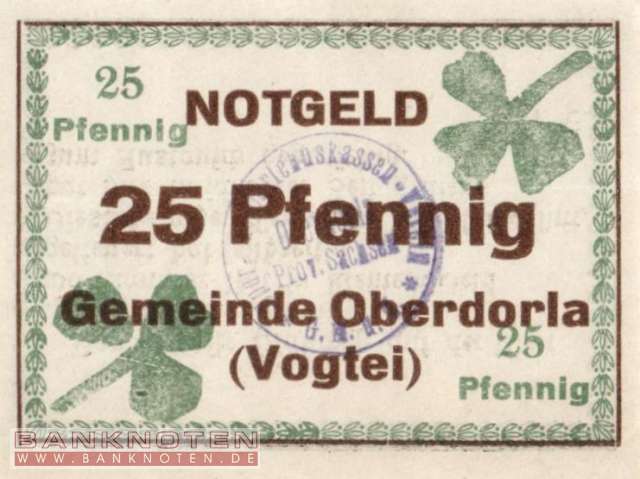 Oberdorla - 25  Pfennig (#VAO003_6c_UNC)