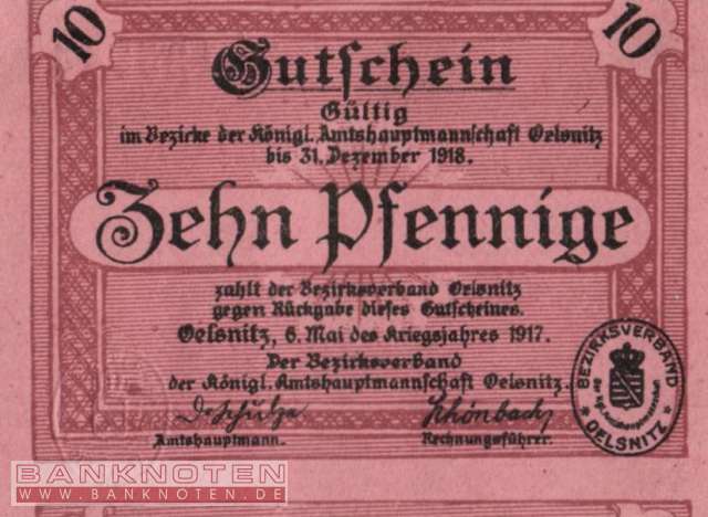 Oelsnitz - 10  Pfennig (#VAO013_1a_XF)
