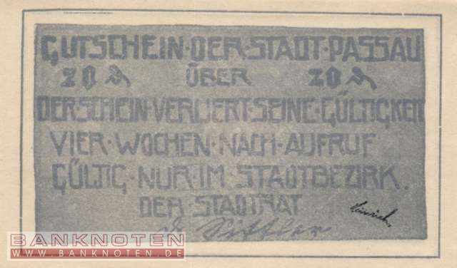 Passau - 20  Pfennig (#VAP007_12g_UNC)