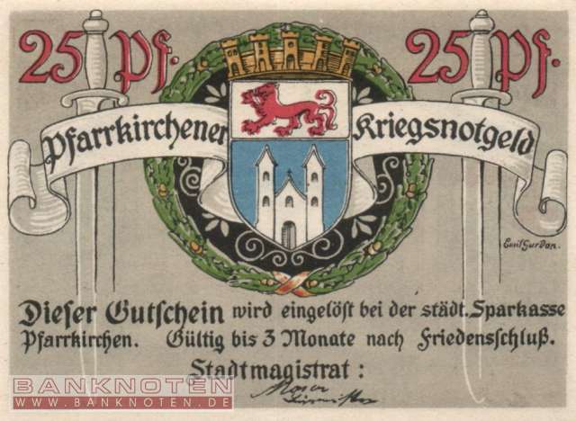 Pfarrkirchen - 25  Pfennig (#VAP017_3_UNC)