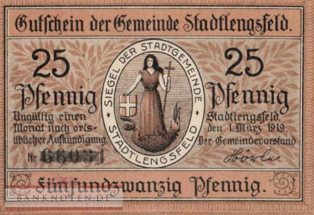 Stadtlengsfeld - 25  Pfennig (#VAS098_10a_UNC)