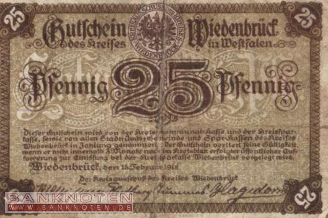 Wiedenbrück - 25  Pfennig (#VAW038_1b_F)