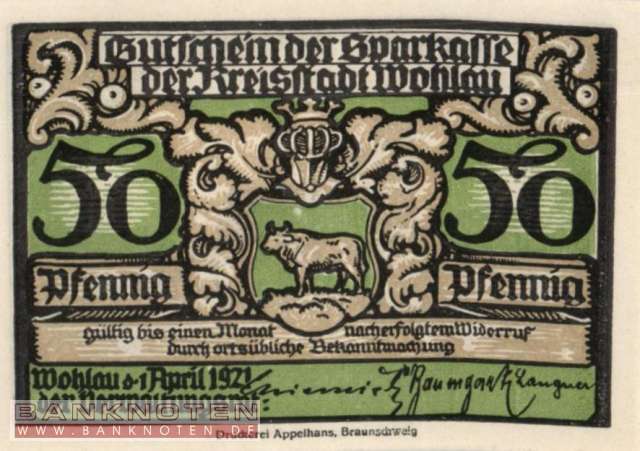 Wohlau - 50  Pfennig (#VAW054_2b_UNC)