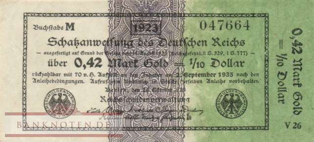 Germany - 0,42  Mark Gold (#WBN-12a_VF)
