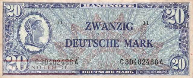 Deutschland - 20  Deutsche Mark (#WBZ-09a_VF)