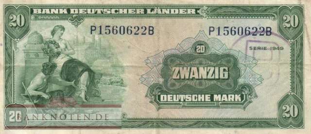Deutschland - 20  Deutsche Mark (#WBZ-27_F)