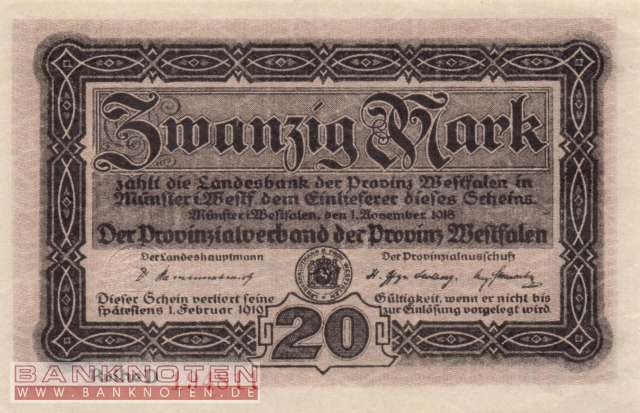 Westfalen - 20  Mark (#WFA04b_UNC)