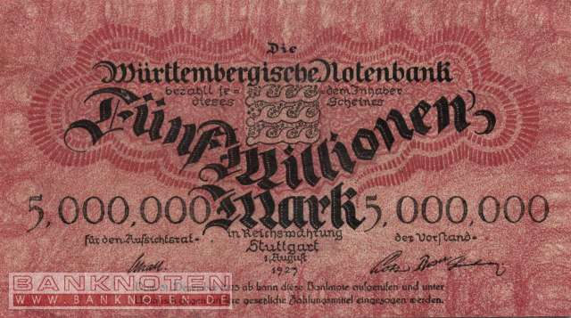 Württemberg - 5 Millionen Mark (#WTB19_XF)