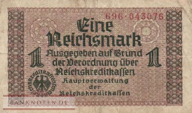 Germany - 1  Reichsmark (#ZWK-002b_F)