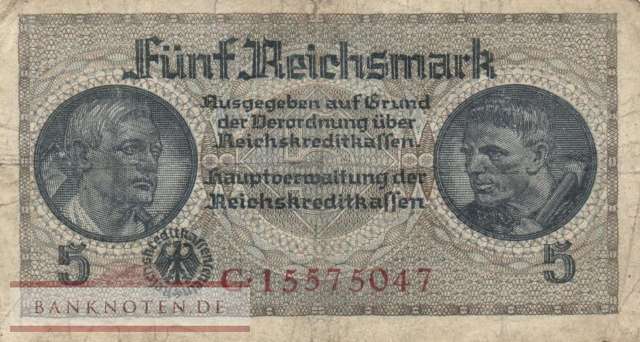 Germany - 5  Reichsmark (#ZWK-004b_F)