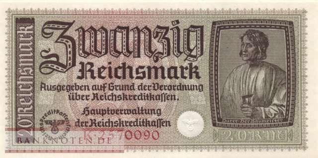 Germany - 20  Reichsmark (#ZWK-005a_UNC)