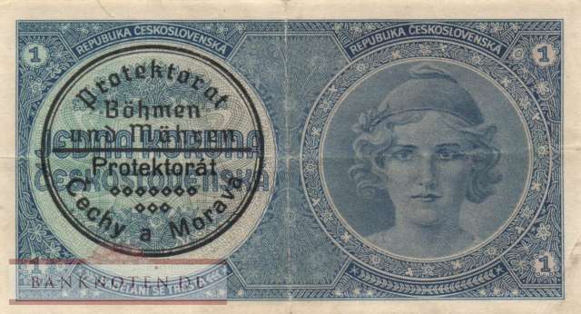 Protektorat Böhmen und Mähren - 1  Krone (#ZWK-007b_VF)