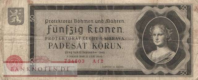 Protectorate of Bohemia and Moravia - 50  Kronen (#ZWK-013a_VG)