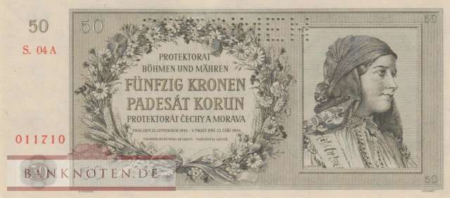 Protectorate of Bohemia and Moravia - 50  Kronen - SPECIMEN (#ZWK-016b_UNC)