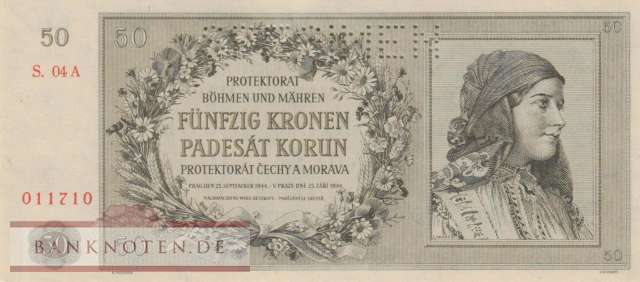 Protektorat Böhmen und Mähren - 50  Kronen - SPECIMEN (#ZWK-016b_UNC)