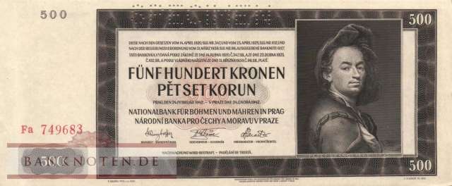 Protectorate of Bohemia and Moravia - 500  Kronen - SPECIMEN (#ZWK-018b_AU)