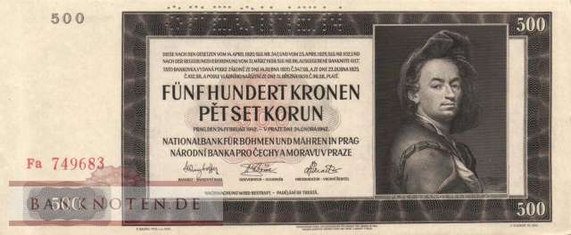 Protektorat Böhmen und Mähren - 500  Kronen - SPECIMEN (#ZWK-018b_AU)