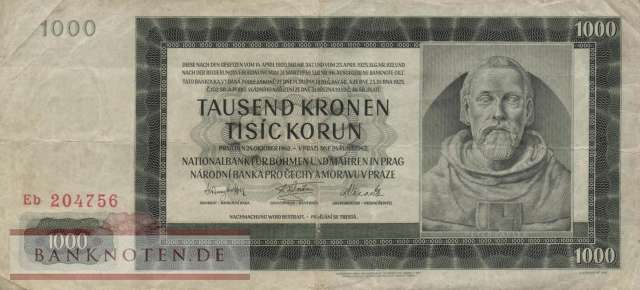 Protectorate of Bohemia and Moravia - 1.000  Kronen (#ZWK-020a_F)