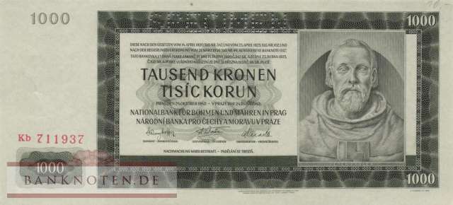 Protectorate of Bohemia and Moravia - 1.000  Kronen - SPECIMEN (#ZWK-020b_AU)
