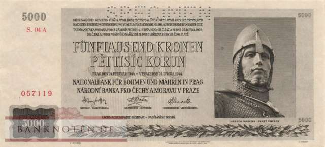 Protectorate of Bohemia and Moravia - 5.000  Kronen - SPECIMEN (#ZWK-023b_UNC)