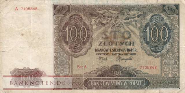 Deutschland - 100  Zloty (#ZWK-038_VG)