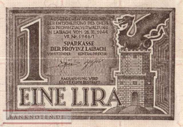 German occupation of Ljubljana - 1  Lira (#ZWK-076_AU)