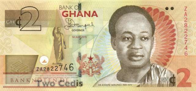 Ghana - 2  Cedis - Ersatzbanknote (#037AdR_UNC)