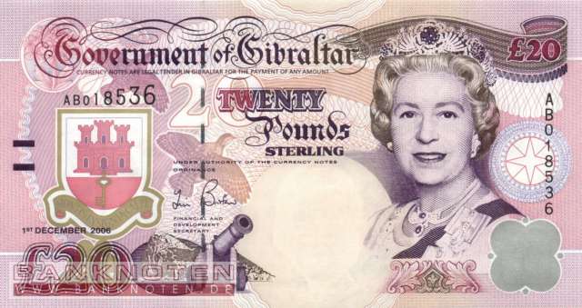 Gibraltar - 20  Pounds (#033a_UNC)