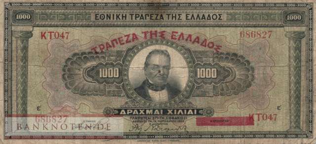 Griechenland - 1.000  Drachmai (#100a_VG)