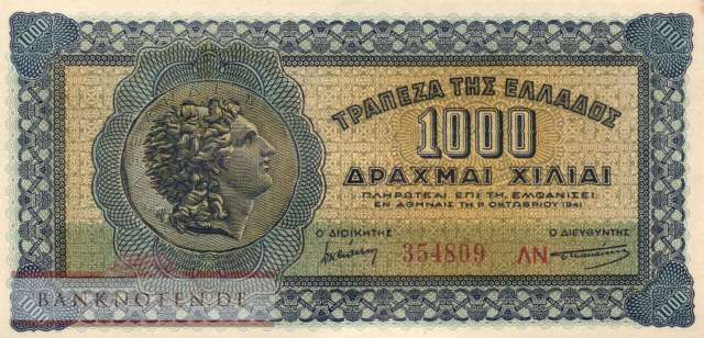 Griechenland - 1.000  Drachmai (#117b-1_AU)