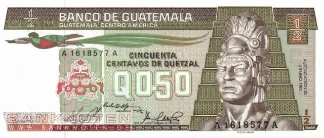 Guatemala - 1/2  Quetzal (#065-8301_UNC)