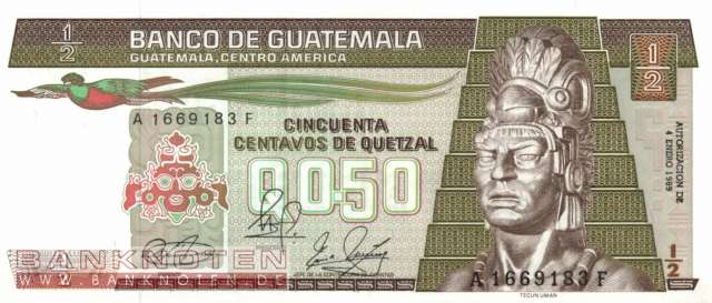 Guatemala - 1/2 Quetzal (#065-89_UNC)