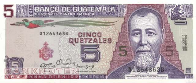 Guatemala - 5  Quetzales (#074a-2_UNC)