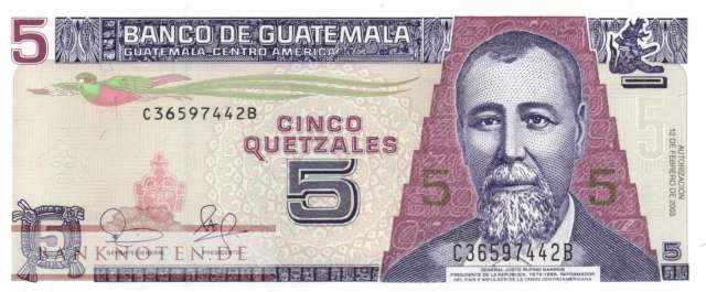 Guatemala - 5  Quetzales (#106a_UNC)