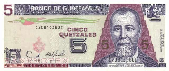 Guatemala - 5  Quetzales (#106b_UNC)