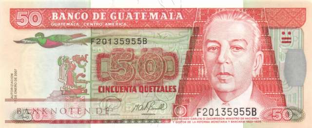Guatemala - 50  Quetzales (#113b_UNC)