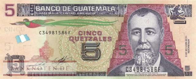 Guatemala - 5  Quetzales - paper (#122Aa_UNC)