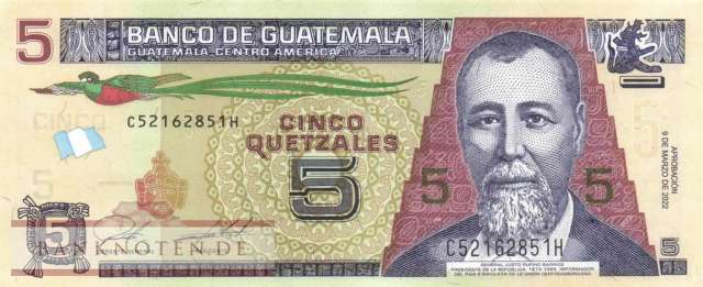 Guatemala - 5  Quetzales - paper (#122Af_UNC)