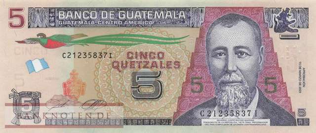 Guatemala - 5  Quetzales - paper (#122Ag_UNC)